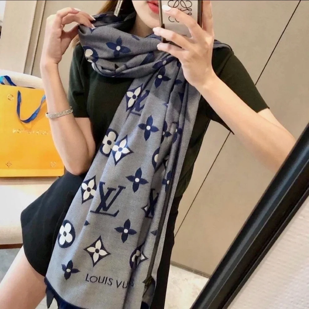 LV Monogram Cashmere Silk Blend Scarf - Picture 4 of 10
